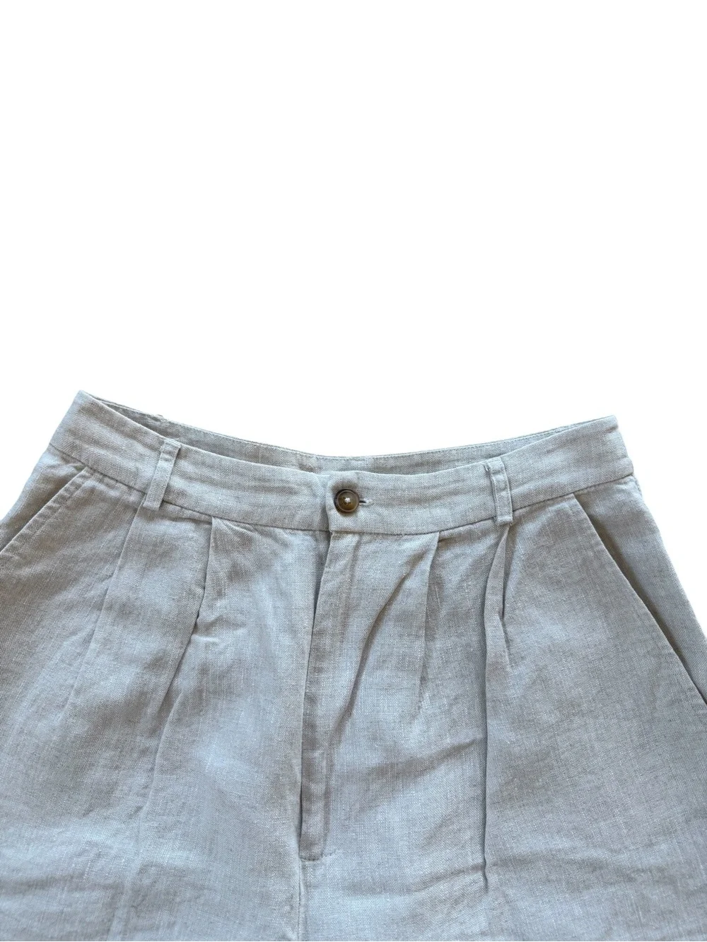 Reformation Linen Vesta Trousers High-Waist Wide-Leg Linen Pants in Natural Tan